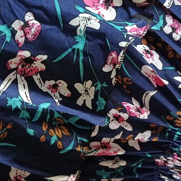 Women's Blue Floral Mini Dress - Picture 3 of 3